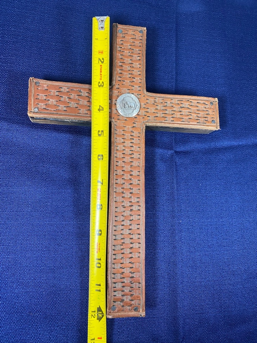Rustic Handcrafted Leather Cross - Picture 6 of 7